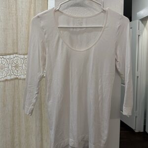 Boody Women's White 3/4 Sleeve Top